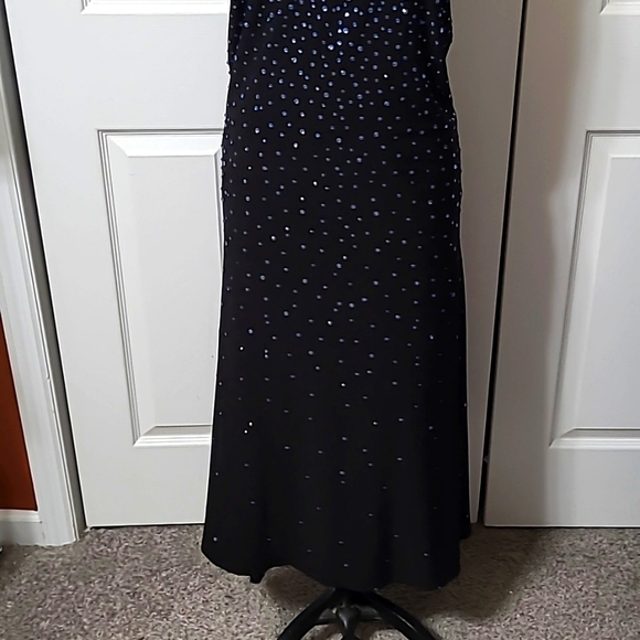 Morilee Madeline Gardner Beautiful Dress Black blue stones, Size 00 - Picture 3 of 12